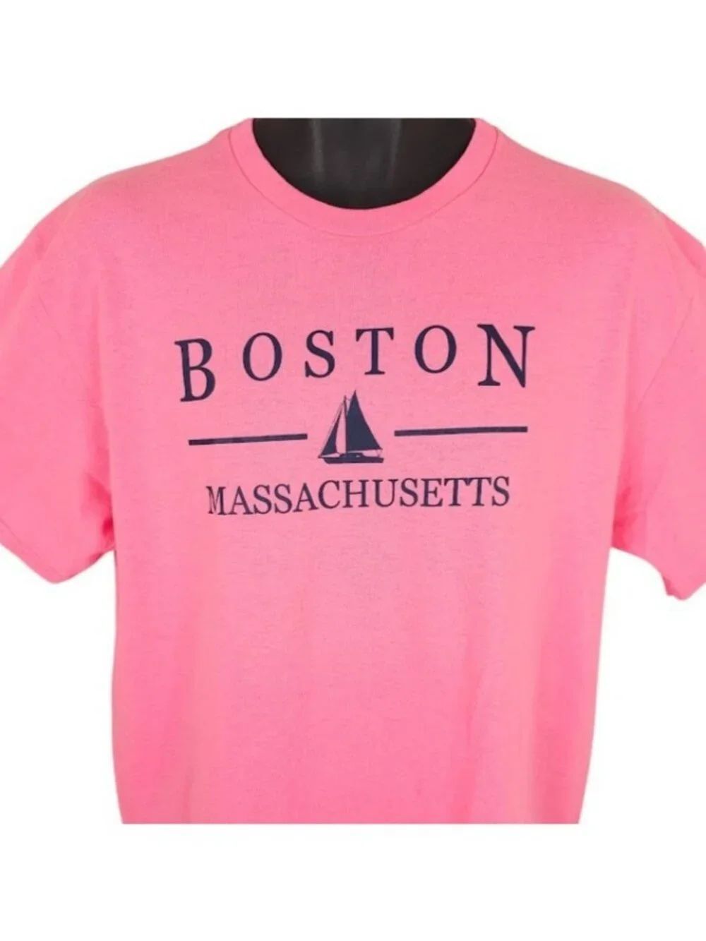 Boston T Shirt Mens Size Large Pink Massachusetts Travel Destination Tee